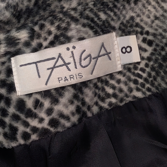 Vintage Taiga Paris Snake Print Zip Front Blazer Jacket Women’s Gray Black - Picture 11 of 12